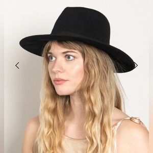 Wyeth Packable Black Fedora Hat | Wide Brim | Never Worn